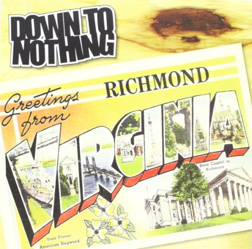 Record cover for "Down To Nothing" with a Virginia postcard design.