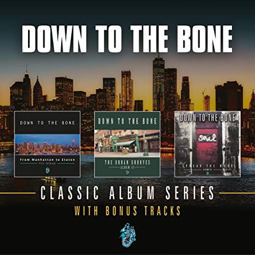 CD cover for “Down To The Bone” featuring a New York City skyline.