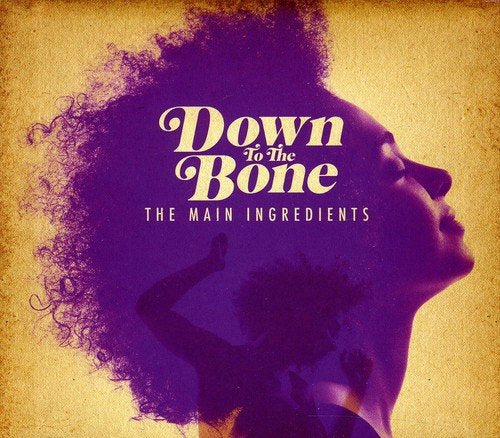 "CD cover featuring a purple silhouette of a woman's profile with curly hair."
