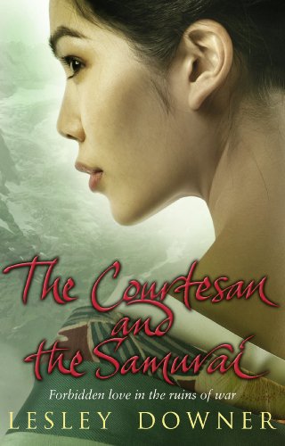 Book cover: woman’s profile, samurai armor, misty background, red title text.