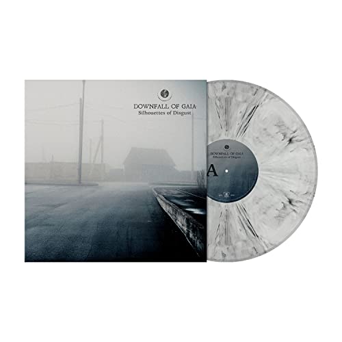 Vinyl record and album cover for Downfall of Gaia’s “Silhouettes of Disgust.”