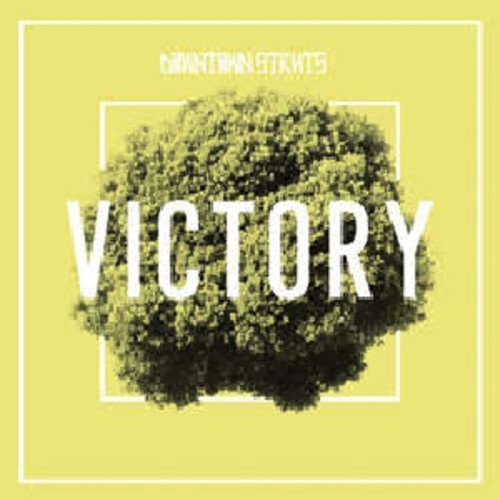 Album cover with a dark tree silhouette, white text Victory, on a yellow background.