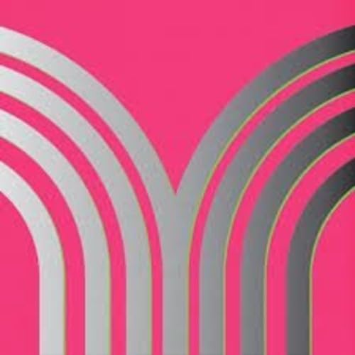 CD cover with abstract silver and black arcs on pink background.