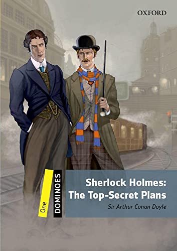 Book cover featuring Sherlock Holmes and Watson in Victorian attire.