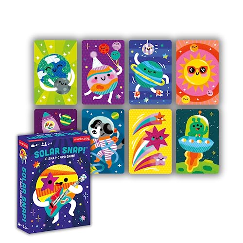 Colorful cards depicting planets, astronauts, and space elements with game box.