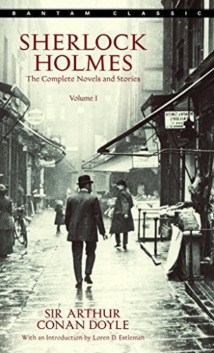 Book cover: “Sherlock Holmes Volume 1” with a vintage street scene.