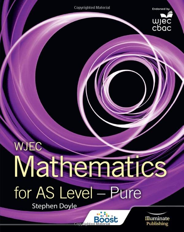 Textbook cover for WJEC Mathematics for AS Level Pure with purple abstract swirl design.