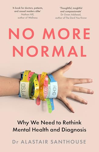 Book cover titled No More Normal showing a hand wearing multiple colorful medical wristbands.