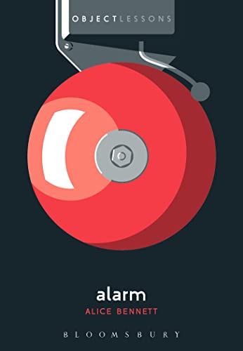 Red alarm bell illustration with white text reading "alarm" and author's name.