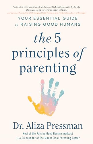Book cover: "The 5 Principles of Parenting" with a handprint illustration.
