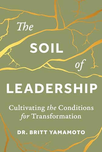 Book cover: "The Soil of Leadership" with gold branching design.