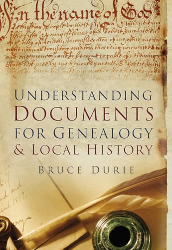 Book cover with aged paper, quill, and title about historical documents.