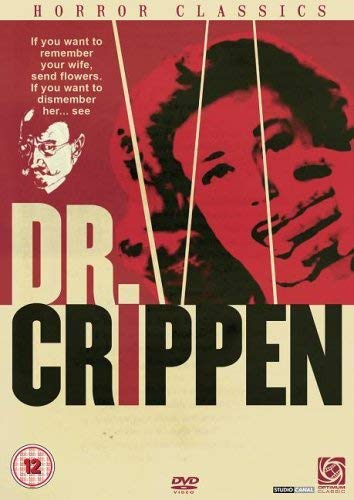 DVD cover for Dr. Crippen featuring a stylized red and cream portrait and text.