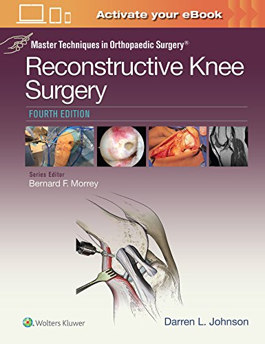 Book cover: “Reconstructive Knee Surgery,” fourth edition, with anatomical illustration.