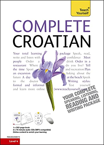 Cover of "Complete Croatian" language learning book with irises.