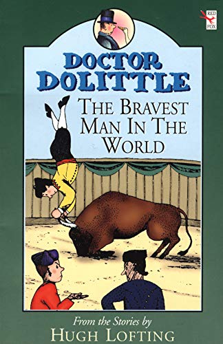 Book cover: Dr. Dolittle facing a bull in a circus ring.