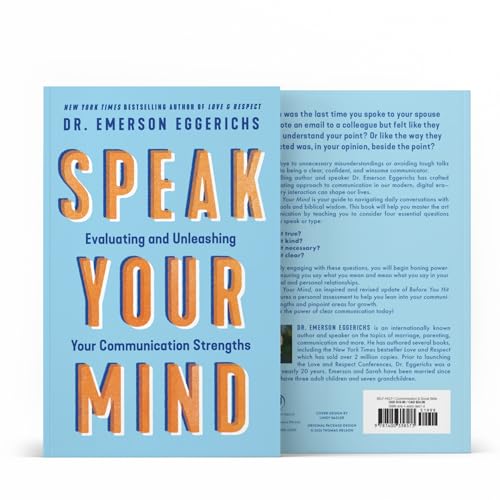 Book cover: "Speak Your Mind" by Dr. Emerson Eggerichs, blue and orange text.
