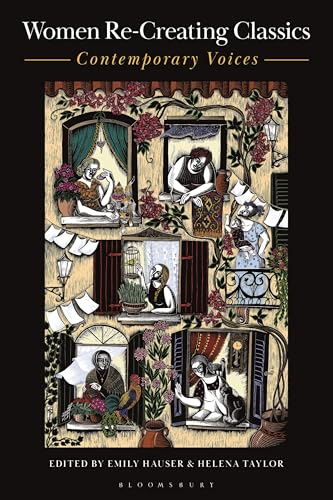 Book cover with illustrated scenes of women and literary figures.