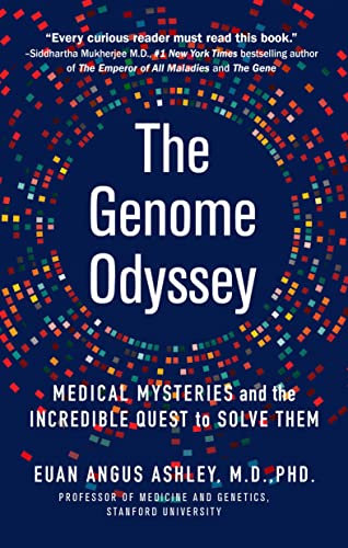 Book cover: “The Genome Odyssey” with colorful circular pattern.