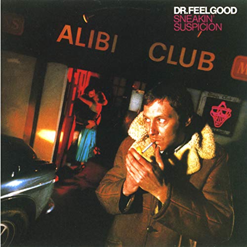 "Album cover featuring a man holding a pack of cigarettes outside a club."