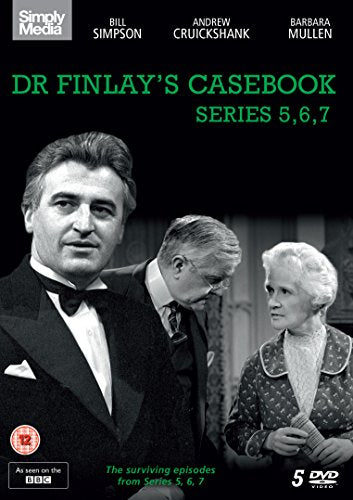 Dr Finlay’s Casebook Series 5,6,7 DVD cover with Bill Simpson, Andrew Cruickshank, and Barbara Mullen.
