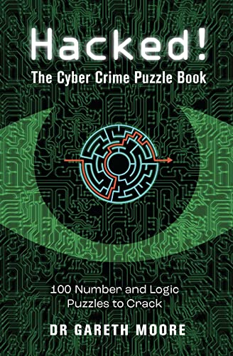 Book cover with green circuit board design, an eye, and a maze.