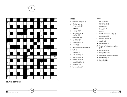 A crossword puzzle page with a grid on the left and clues on right.