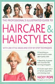 Book cover featuring diverse women and hairstyles, titled "Haircare & Hairstyles.