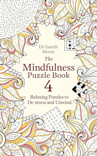 Book cover with ornate floral designs and the title “Mindfulness Puzzle Book 4”.