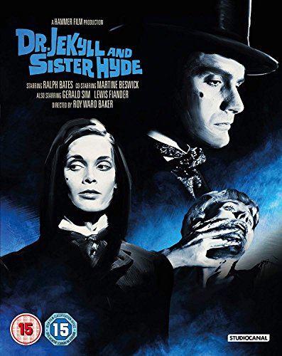 Blu-ray cover art featuring Dr. Jekyll and Sister Hyde in a blue-tinted illustration.