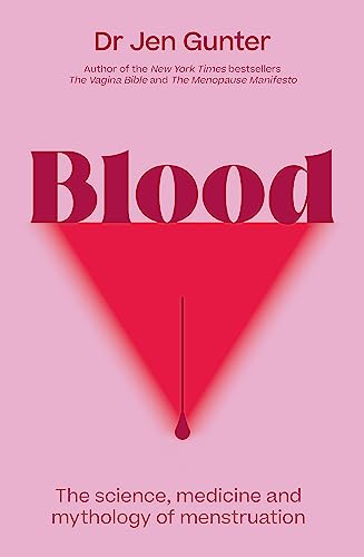 Book cover for "Blood" with red triangle and droplet design.
