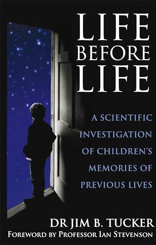 Book cover: child silhouetted before a starry doorway, title “Life Before Life”.