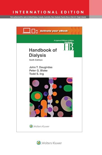 Book cover of Handbook of Dialysis, Sixth Edition, with colorful abstract circles on black.