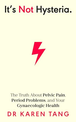 Book cover with red lightning bolt, title “It’s Not Hysteria” and author name.