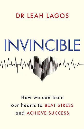 Book cover: "Invincible" with a heartbeat-shaped waveform and red text.