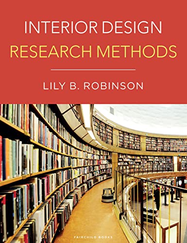Book cover titled Interior Design Research Methods by Lily B. Robinson showing a library interior.
