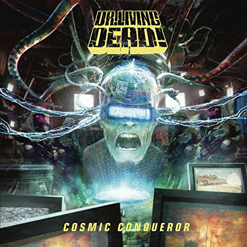 CD cover: screaming face with robotic enhancements and cosmic background.