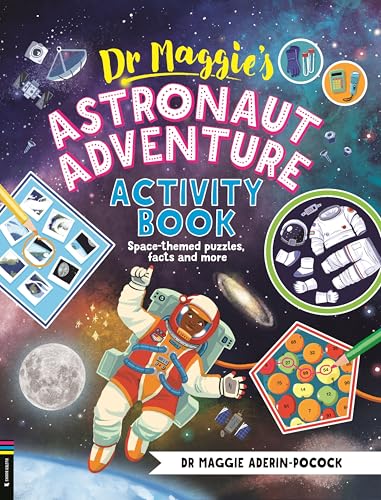 Book cover with an astronaut floating in space, colorful illustrations.