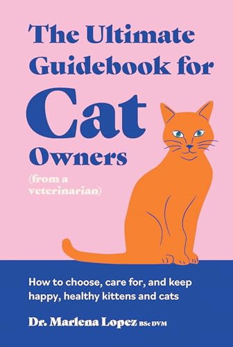Book cover featuring an orange cat and title “The Ultimate Guidebook for Cat Owners.”