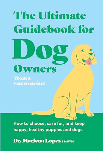 Book cover with illustrated golden retriever and text about dog care.