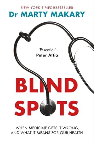 Book cover: "Blind Spots" with stethoscope and red title text.