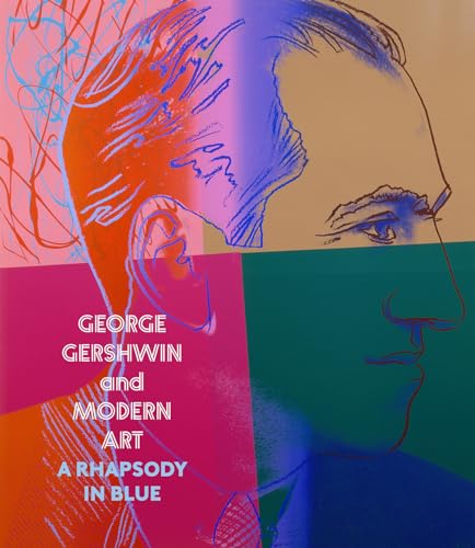 Pop art portrait of George Gershwin with bold colors and text.
