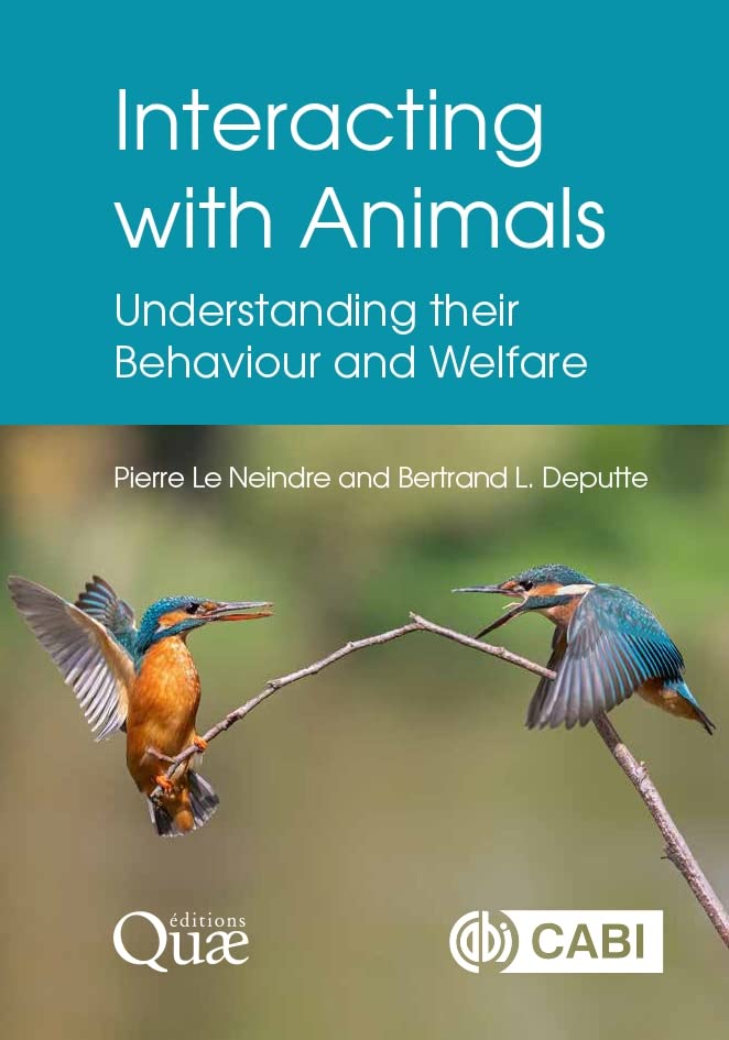 Book cover: "Interacting with Animals" featuring a kingfisher on a branch.