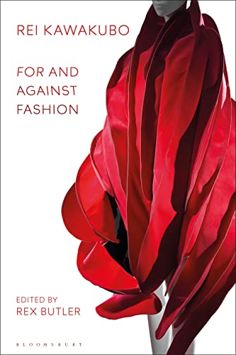 Book cover featuring a mannequin wearing a sculptural red garment against a white background.