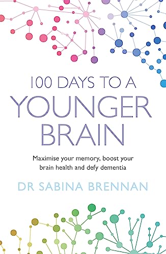 Book cover with colorful connected dots and title “100 Days to a Younger Brain.”