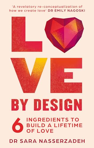Book cover: "Love by Design" with a large, faceted red heart.