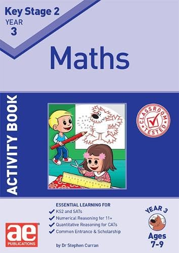KS2 Maths Year 3 activity book cover with children and a dog drawing.
