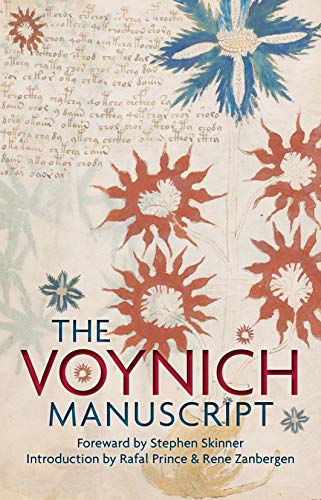 Book cover featuring Voynich Manuscript illustrations of stylized flowers and indecipherable handwritten text.