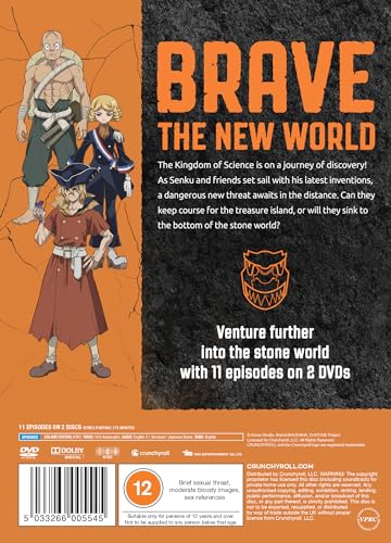 Dr. Stone Season 3 Part 1 DVD back cover with character art.