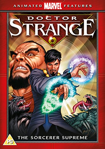 Doctor Strange animated DVD cover featuring the character casting spells with monsters in background.